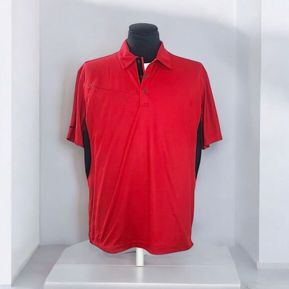 Ogio Red Black Polo Shirt Short Sleeve Golf Men's Size XL Chemisphere Corp Poly - Picture 1 of 12